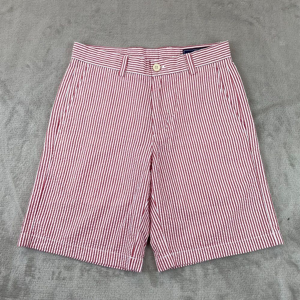 Vineyard Vines Breaker Shorts Men 28 Lighthouse Red‎ Seersucker 9" Inseam NWT